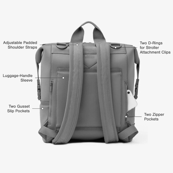 Dagne Dover Indi Neoprene Diaper Backpack in Pine, Large - Picture 11 of 14